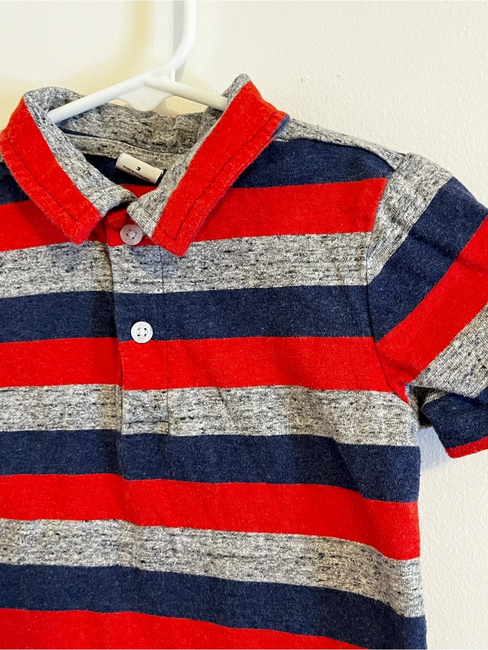 Janie and Jack Toddler Boys 3 Striped Polo Shirt Cotton Preppy Short Sleeve - Picture 2 of 6